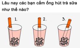 Tuyệt chiêu cắm ống hút trà sữa chuẩn chỉnh từng mi-li-mét khiến dân mạng xôn xao