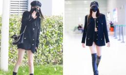 Dương Mịch lên đồ khoe đôi chân siêu thực nhưng lại không may 'đụng hàng' đàn em 9X