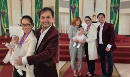 Vợ chồng diễn viên Đức Tiến làm lễ rửa tội cho con gái tại Mỹ