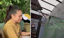 Diễn viên Hồ Bích Trâm bật khóc khi nhà ở quê bị tốc mái, hư hết lúa do bão số 9