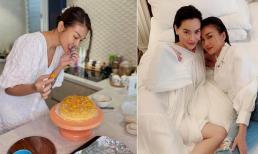 Thanh Hằng khoe thành quả làm bánh khiến cô bạn thân Hồ Ngọc Hà hoài nghi: 'Bà tự tay nấu đồ ăn thiệt hả?'