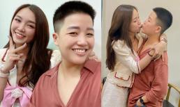 Á quân Bolero Tú Tri ngọt ngào khóa môi chồng chuyển giới trong ngày sinh nhật