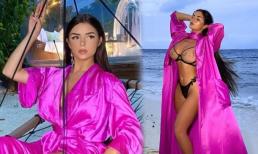 'Nữ hoàng nội y' Anh quốc - Demi Rose tưởng được ngày hiếm hoi mặc kín đáo nhưng cởi áo mới 'hết hồn'