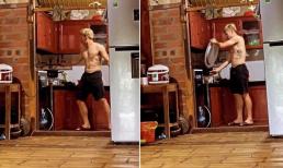 Bùi Tiến Dũng hé lộ hình ảnh cậu em trai ruột vào bếp, lóng ngóng khác xa vẻ hùng dũng trên sân cỏ