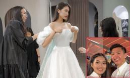 Doãn Hải My gây chú ý với loạt ảnh diện váy cưới lộ vai  trần, Đoàn Văn Hậu liền có động thái gây chú ý 