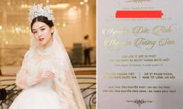 Hé lộ thiệp cưới của Á hậu Tường San