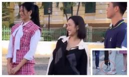 Bị lép vế khi đứng cạnh Hoa hậu Đỗ Thị Hà, Diệu Nhi liền có cách 'hack' chiều cao lầy lội