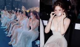 Hari Won diện váy xẻ ngực gợi cảm, tinh thần chống dịch đeo khẩu trang khi ngồi giữa dàn mỹ nhân Việt