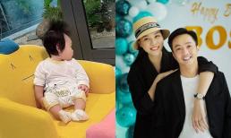 Đàm Thu Trang khoe khoảnh khắc con gái cưng 4 tháng: Má phúng phính, tóc siêu ngầu