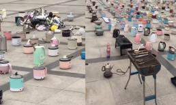 Nồi cơm, máy sấy tóc, ấm siêu tốc bày la liệt ở sân KTX, lý do đằng sau chỉ có sinh viên mới hiểu