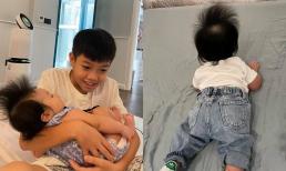 Cường Đô La khoe khoảnh khắc đáng yêu của con trai Subeo bế em gái cực khéo léo