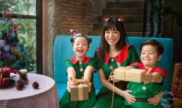 Elly Trần tung bộ ảnh đón Giáng sinh ấm áp bên hai nhóc tỳ lai Tây