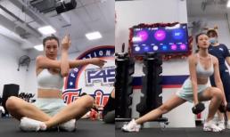 MC Hoàng Oanh tích cực tập luyện lấy lại vóc dáng, khoe body mẹ bỉm sữa đã thon gọn trông thấy 