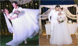 Quý Bình bế bổng bà xã doanh nhân trong tiệc báo hỷ tại không gian biển Phú Quốc