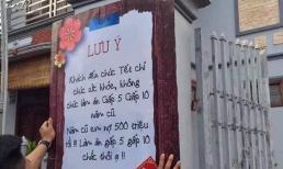 Tấm bảng lưu ý dành cho khách đến nhà chúc Tết gây bão mạng xã hội