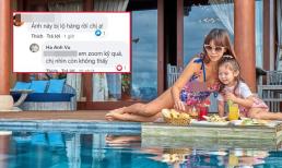 Siêu mẫu Hà Anh bị soi 'lộ hàng' khi khoe dáng với áo tắm bên hồ bơi trong kỳ nghỉ cùng gia đình
