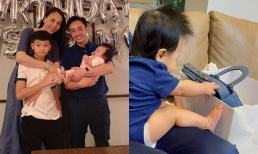 Đàm Thu Trang tặng cho con gái cưng hơn 4 tháng tuổi túi hàng hiệu và được khắc tên riêng