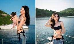 Khoe ảnh chơi đùa cùng bé heo trên du thuyền, 'Ma nữ' Mai Davika khiến dân tình 'xịt máu mũi' vì đường cong gợi cảm