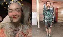 Bị dính bột bết vào tóc sau khi quay hình, Lan Ngọc khóc than dùng nước rửa chén để rửa khiến cư dân mạng phải 'choáng'