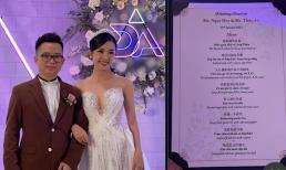 Đám cưới Á hậu Thúy An: Không gian tiệc cưới xa hoa lộng lẫy, menu siêu sang chảnh