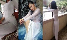 Nữ sinh diện áo dài cánh chuồn kết hợp với quần tất lưới gây bức xúc 