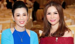 Hoa hậu Bùi Thị Hà đọ dáng cùng Vi Thị Đông