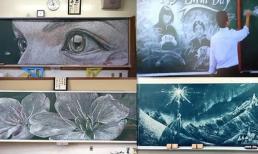 Chỉ phấn trắng cũng tạo nên những 'tuyệt phẩm', tài năng học sinh Nhật Bản khiến dân mạng bội phục