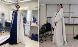 Bầu bí ở tháng thứ 6 mà Trương Tử Lâm vẫn đi giày cao gót, mặc quần áo nặng hàng chục kg để catwalk