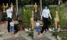 Hậu ồn ào gia đình nhà chồng, vợ cũ cố ca sĩ Vân Quang Long giản dị đưa con gái đi chùa đầu năm