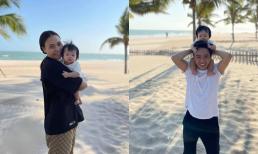 Biểu cảm đáng yêu của con gái Cường Đô La khi được đi biển, spotlight lại nằm ở nhan sắc của Đàm Thu Trang