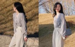 Mặc 'áo sơ mi + quần ống rộng' đầu xuân này có thể giấu thịt, trông gầy nhưng cũng rất trí thức và dịu dàng