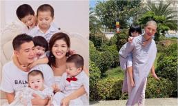 Hoa hậu 'đông con nhất Vbiz' Oanh Yến bất ngờ cạo trọc đầu và mặc đồ lam khiến netizen xôn xao