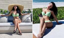 Đinh Phương Ánh khoe 'gò bồng đảo' căng tràn trong chuyến xuất ngoại đầu năm cùng chồng con