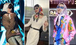 Sao Việt lăng xê mốt quàng khăn như cụ bà