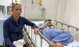 Vợ nghệ sĩ Thương Tín đã lên tới bệnh viện, túc trực bên giường bệnh của chồng