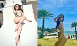 'Gái hai con' Thu Thủy diện bikini bốc lửa sau sinh, fans tưởng là siêu mẫu