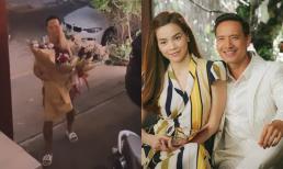 Kim Lý tặng Hà Hồ bó hoa siêu khổng lồ, netizen 'chết cười' với đoạn chúc tiếng Việt bập bẹ của 'ông bố lực điền'