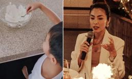 Tăng Thanh Hà làm bánh sinh nhật cho con gái, cậu ấm lại chiếm trọn sự chú ý với hành động đáng yêu