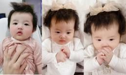 'Tiểu bánh bao' nhà Đông Nhi mới 5 tháng tuổi đã bị lôi ra làm mẫu tóc cho mẹ