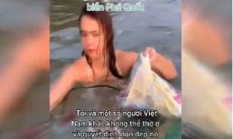 Tắm ở bãi biển ngập rác tại Phú Quốc, nữ du khách có hành động khiến nhiều người thấy xấu hổ