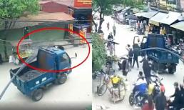 Ngồi sau xe máy, thanh niên bị thanh sắt trên ô tô tải đâm trúng gây chấn thương nặng