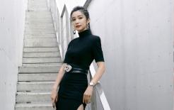 Lý Băng Băng chải tóc đuôi ngựa cao, tết ​​tóc cá tính, mặc váy đen khoe đường cong đẹp mắt