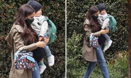 Meghan vác bụng bầu xuất hiện cùng con trai bất chấp những chỉ trích khi vắng mặt tại đám tang của Hoàng thân Philip 