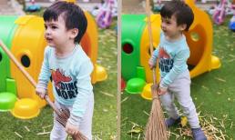 Giỏi huấn luyện con như Marian Rivera: Quý tử mới 2 tuổi đã biết dọn dẹp, quét sân giúp mẹ 