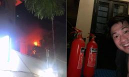 Thiếu gia Phillip Nguyễn được khen dũng cảm khi vác bình cứu hỏa lao vào đám cháy gần nhà