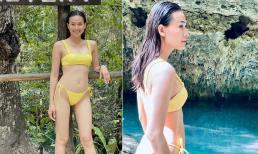 Hiếm hoi diện bikini, Hoa hậu Dương Mỹ Linh khoe vóc dáng săn chắc khi đi du lịch
