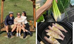 Làm dâu nhà hào môn, Hà Tăng vẫn được bố mẹ qua tận nơi chăm sóc cẩn thận chuẩn con gái “rượu”