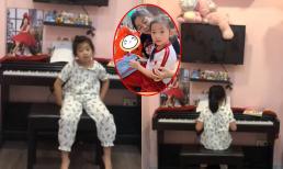 Con gái Mai Phương tự chơi đàn tại nhà sau 2 tháng học, hé lộ căn phòng đầy màu hồng được bảo mẫu trang trí