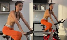 Hoa hậu Tiểu Vy hào hứng tung clip diện đồ thể thao đạp xe tập luyện để lộ đường cong sexy