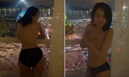 Ngân 98 lại gây sốc với khoảnh khắc phô ngực trần uốn éo ngoài ban công